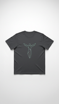 Gamma Man Charcoal Tee with Minimalist Linework