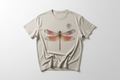 Gamma Girl Beige Tee with Dragonfly Motif and Gamma Logo on left chest