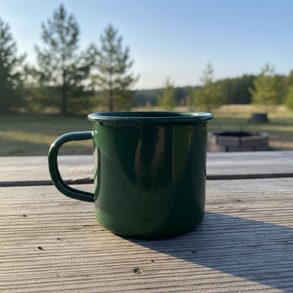 Gamma Tin Camping Cup – Green with subtle Gamma logo