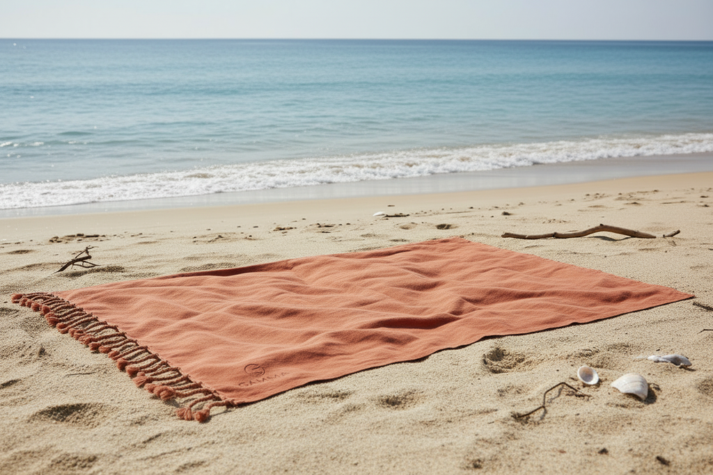 Gamma Linen Beach Towel – Terracotta