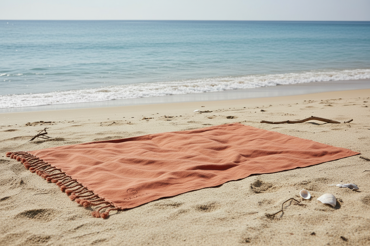 Gamma Linen Beach Towel – Terracotta