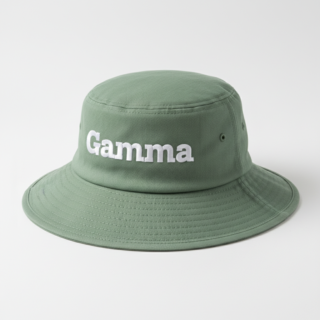 Gamma Fisherman's Bucket Hat in Sage Green with white embroidered logo