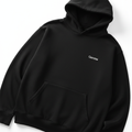 Gamma Hoodie in Black with small embroidered logo on left chest
