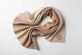 Gamma unisex natural sand scarf with Gamma logo at hem