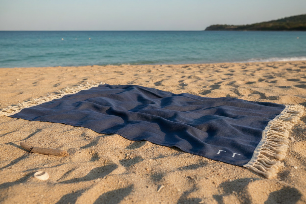 Gamma Linen Beach Towel – Navy