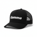 Gamma Trucker Cap in Black with white embroidered logo