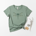 Gamma Girl Sage Green Tee with Dragonfly Motif